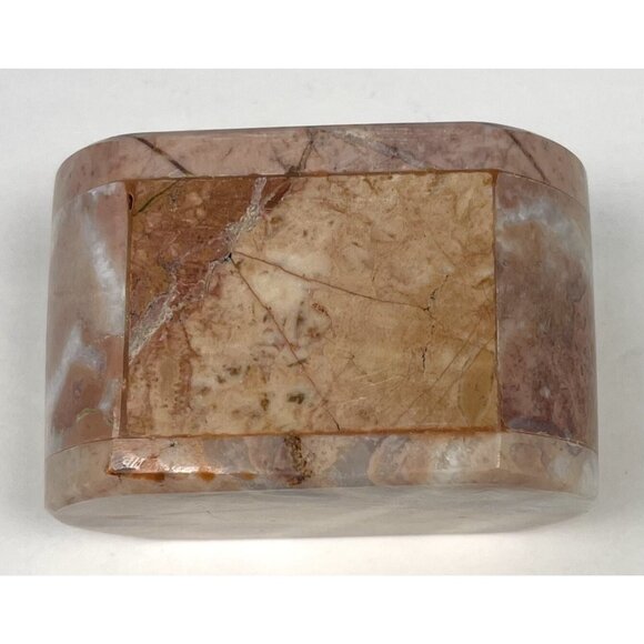 VTG Edna Hibel Mother & Child Pink Marble Lidded TRINKET BOX Art 2.75" EUC - Picture 5 of 5